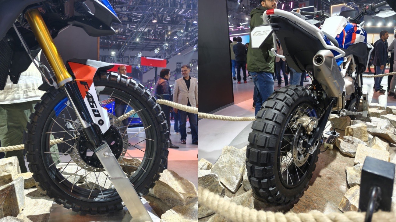 1737188377-bmw F 450 Gs Tyres Suspension Rear End Looks All Side At Bharat Mobility Expo 